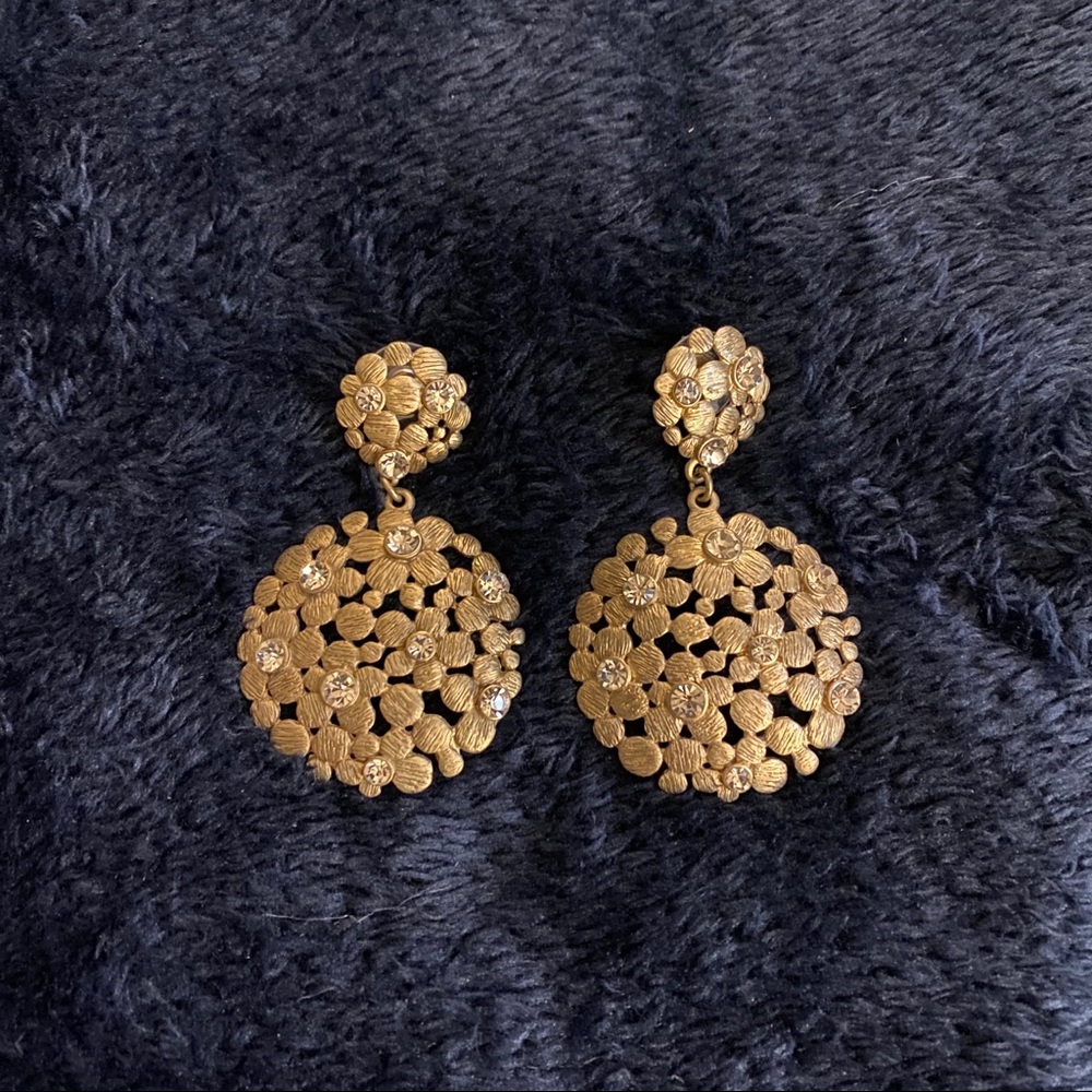 Gold tone dangle earrings